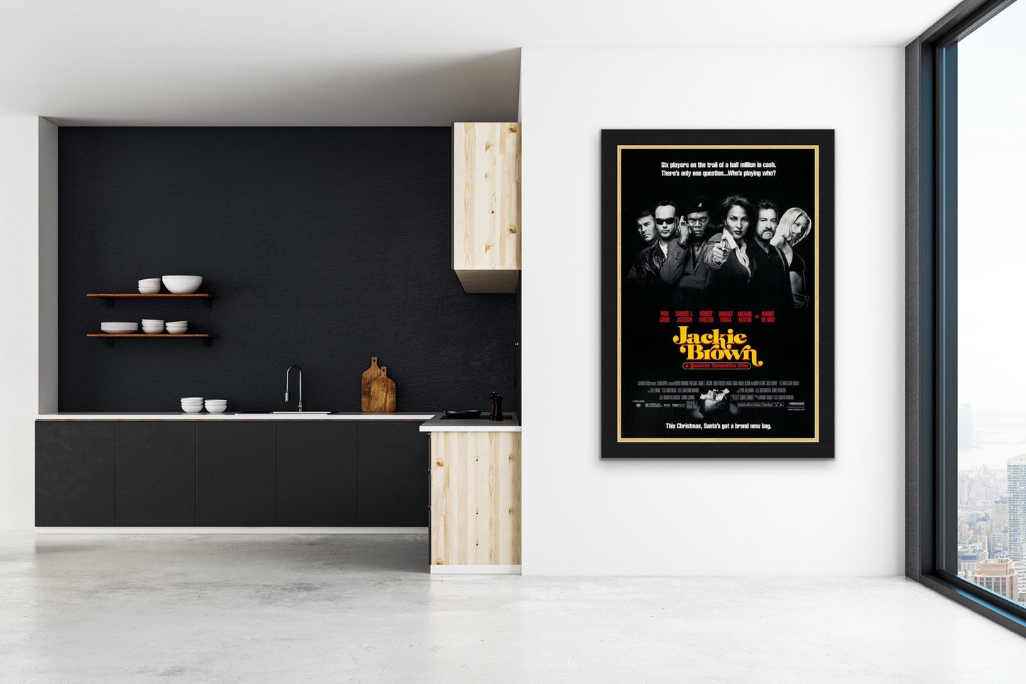 An original movie poster for the Tarantino film Jackie Brown