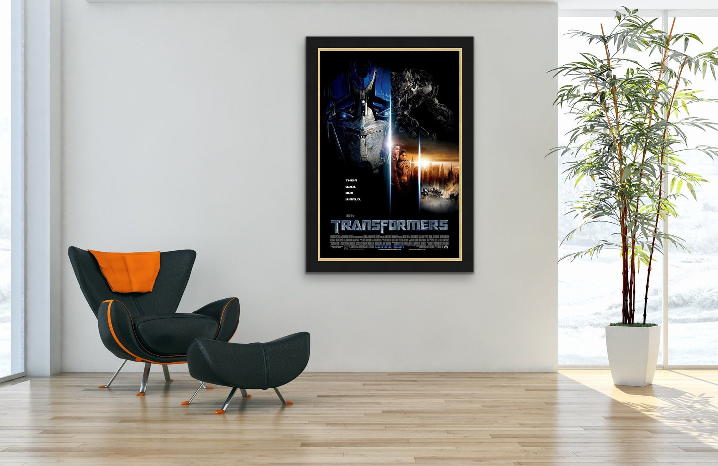An original movie poster for the film Transformers