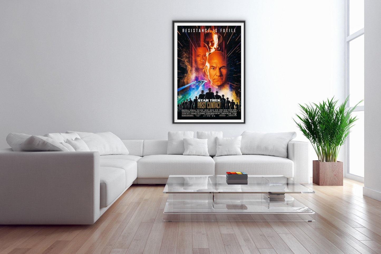 An original movie poster for the Star Trek film First Contact