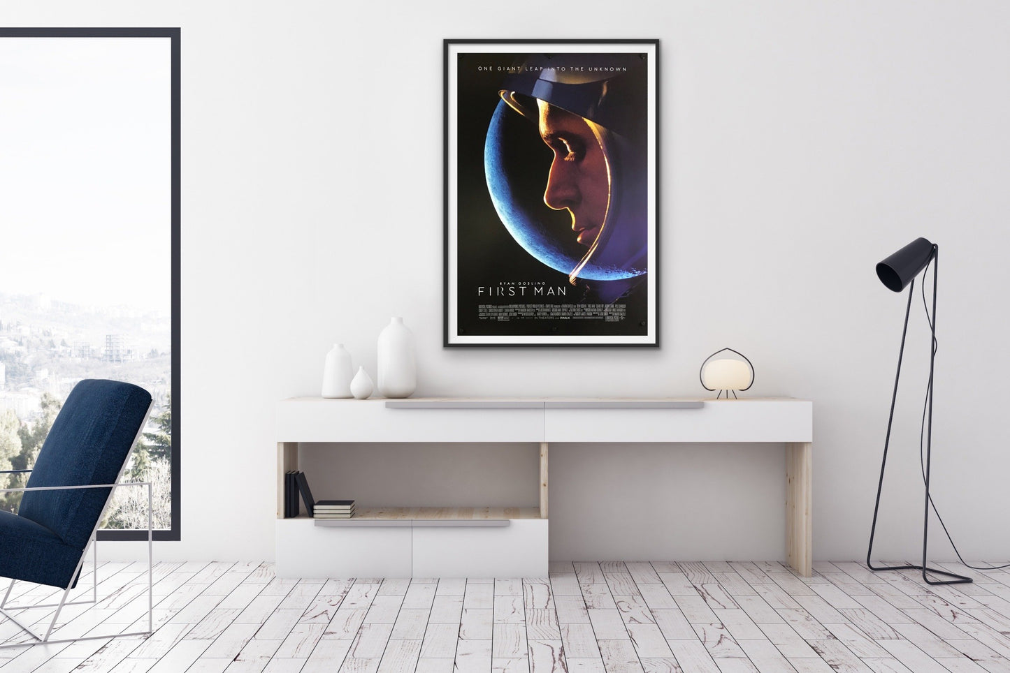 An original movie poster for the film First Man