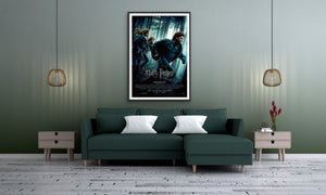 An original movie poster for the film Harry Potter and Deathly Hallows Part 1