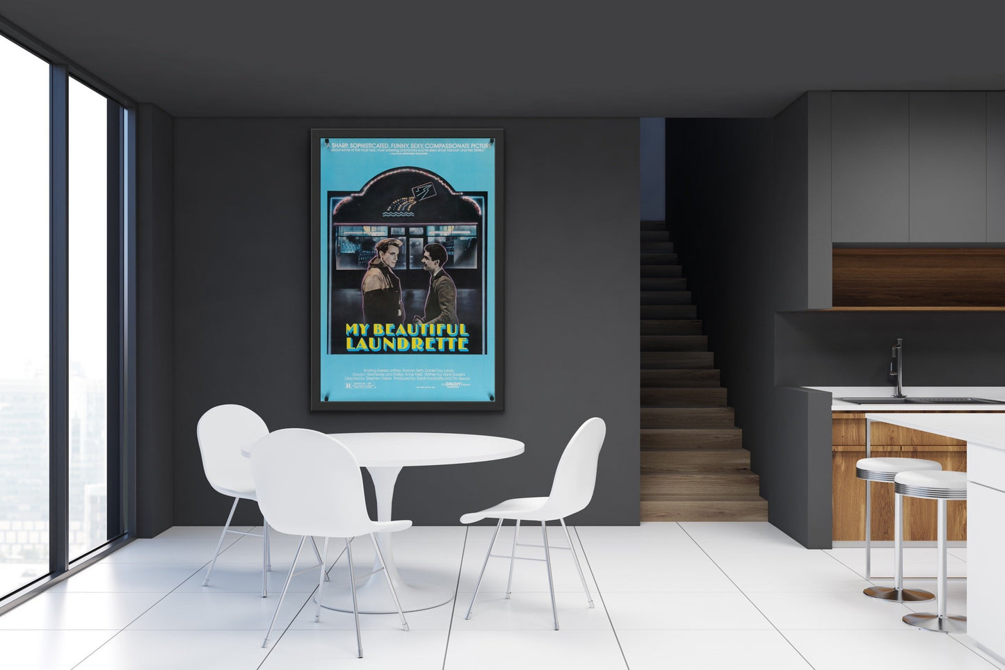 An original movie poster for the film My Beautiful Laundrette