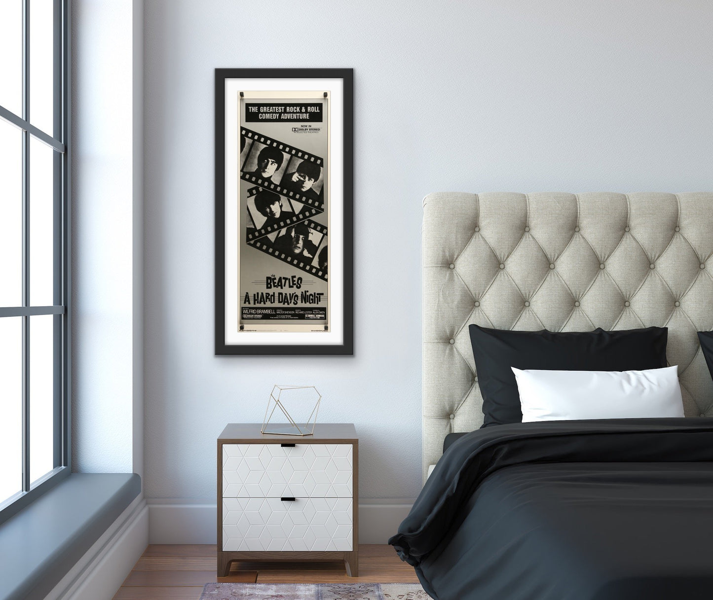 An original U.S. insert movie poster for The Beatles' movie A Hard Day's Night
