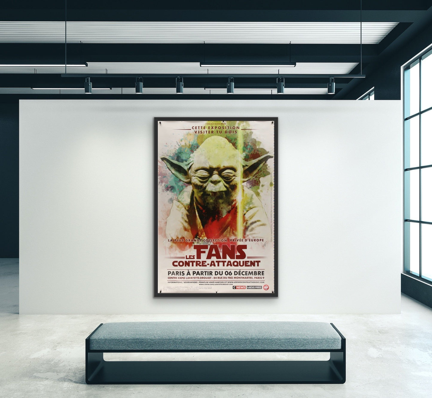 An original poster for the Star Wars Exhibition Les Fans Contre-Attaquent / The Fans Counter Attack / The Fans Strikes Back