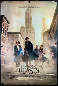 An original movie poster for the Wizarding World film Fantastic Beasts and Where To Find Them