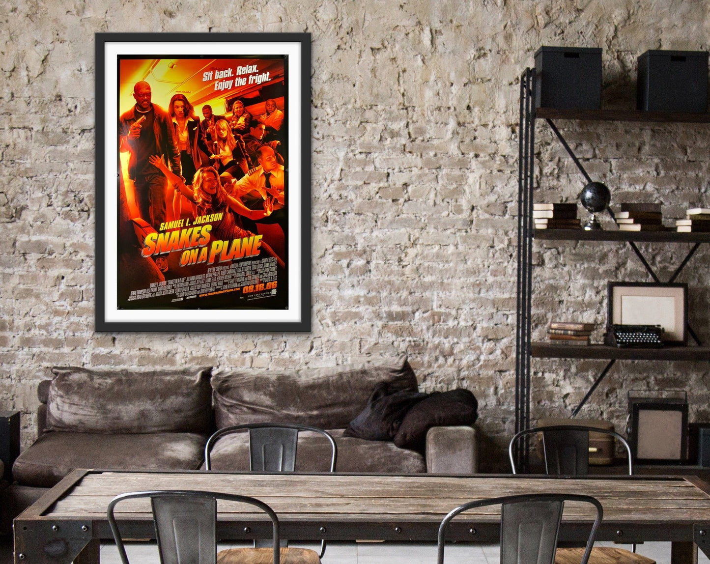 An original movie poster for the film Snakes On A Plane