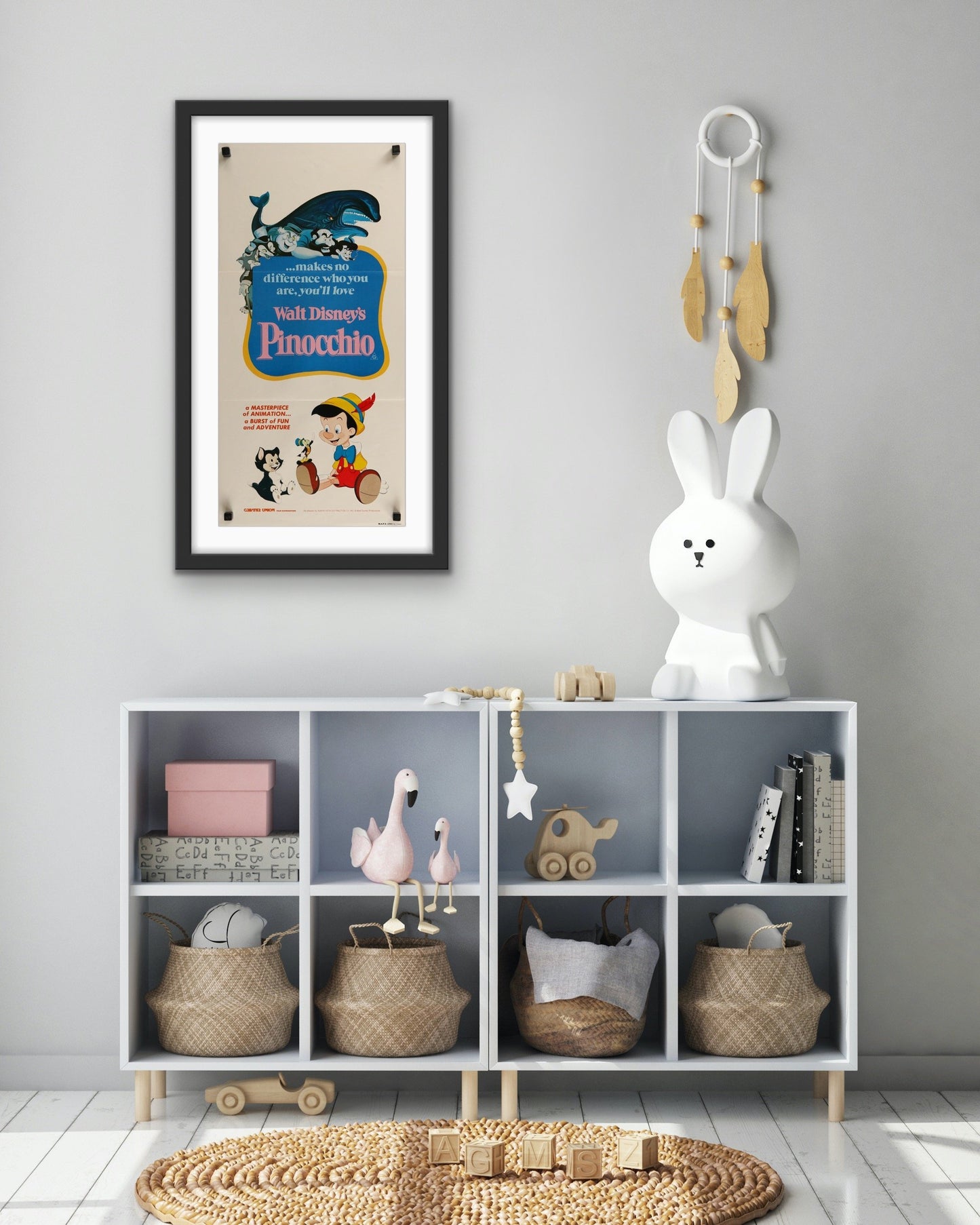 An original Australian Daybill movie poster for the Disney film Pinocchio