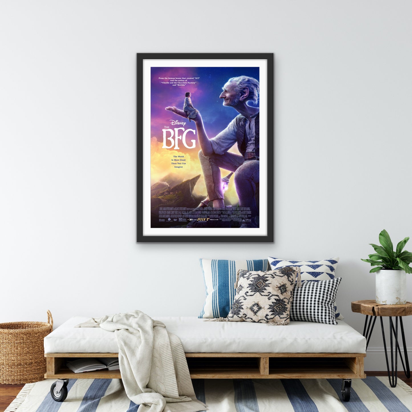 An original movie poster for the Steven Spielberg film The BFG, based on the story by Roald Dahl