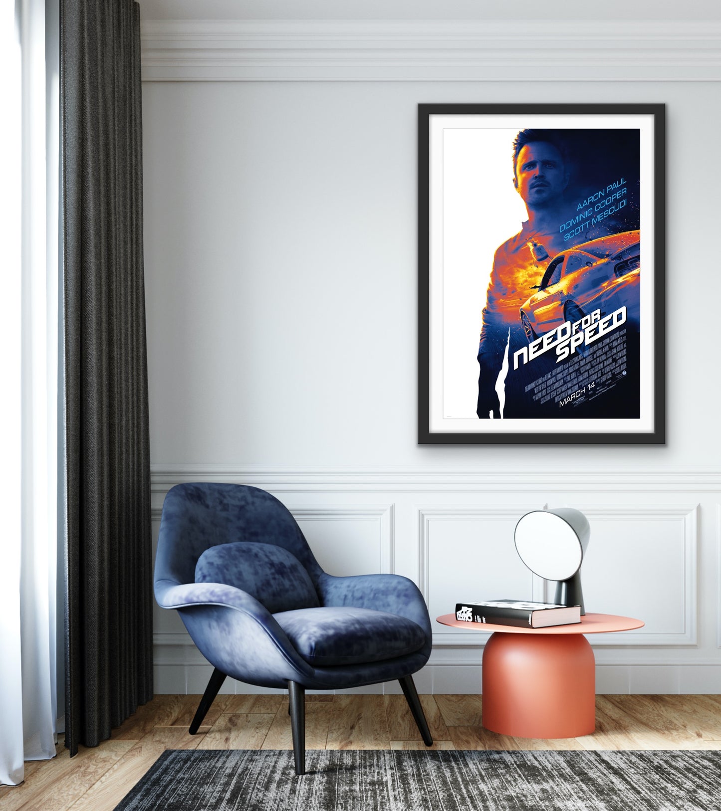 An original movie poster for the film Need For Speed