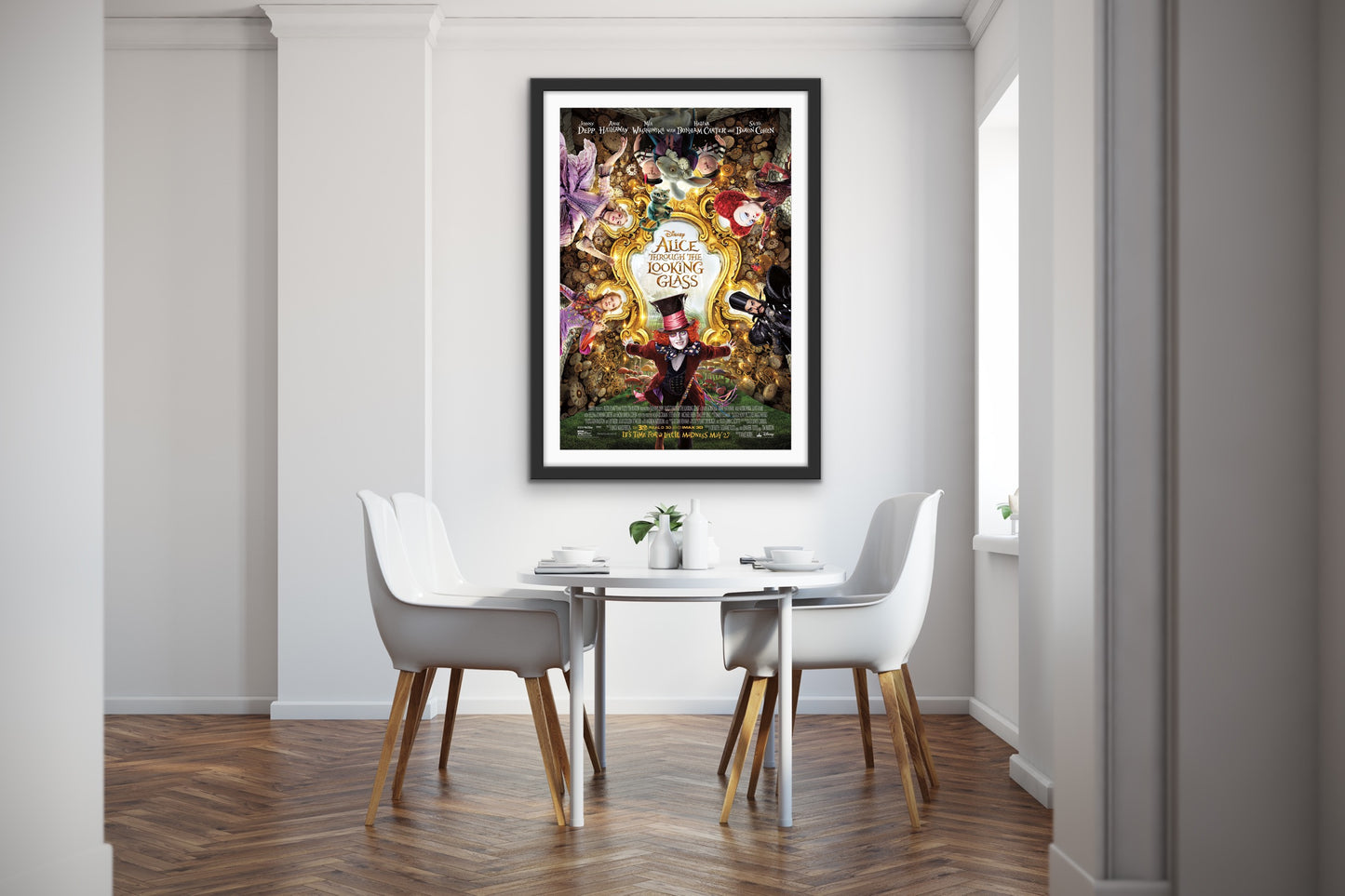 An original movie poster for the film Alice Through The Looking Glass