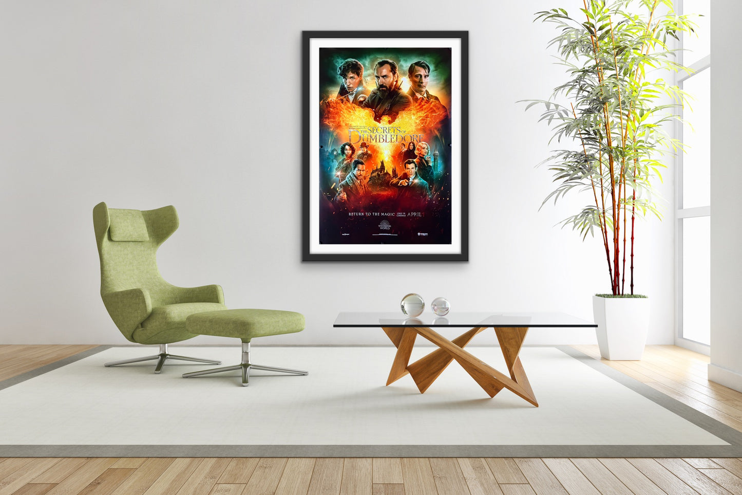 An original movie poster for the Wizarding World film Fantastic Beasts The Secrets of Dumbledore
