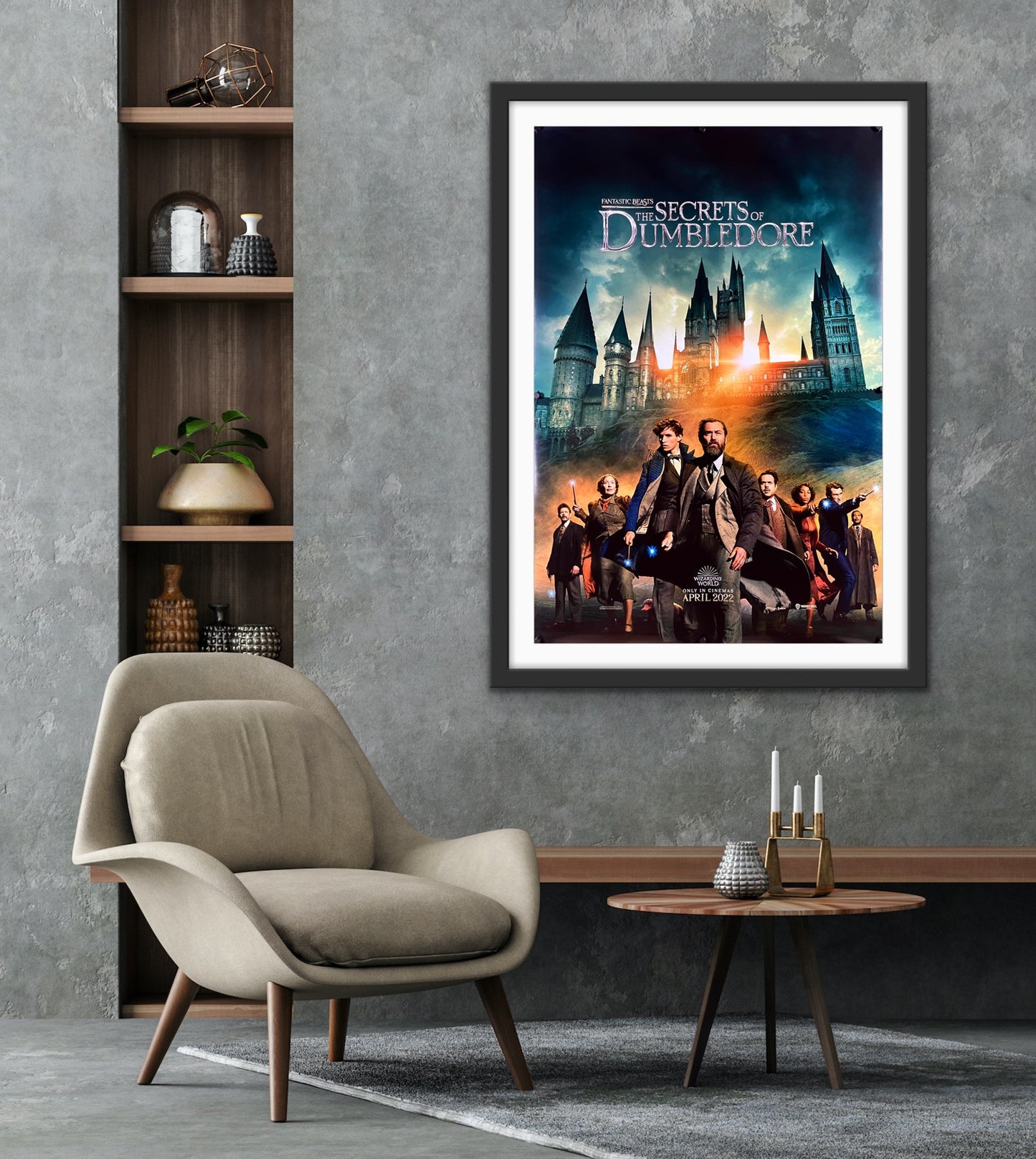 An original movie poster for the Wizarding World film Fantastic Beasts The Secrets of Dumbledore