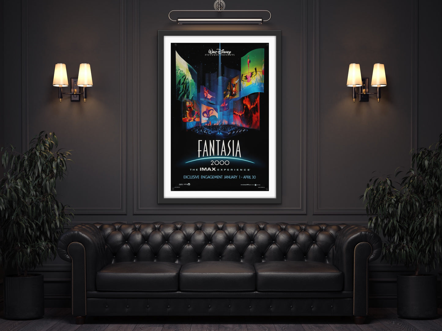 An original movie poster for the Disney film Fantasia 2000