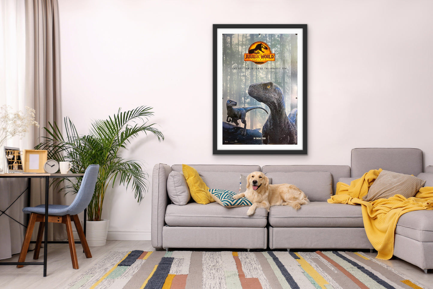 An original movie poster for the film Jurassic World: Dominion