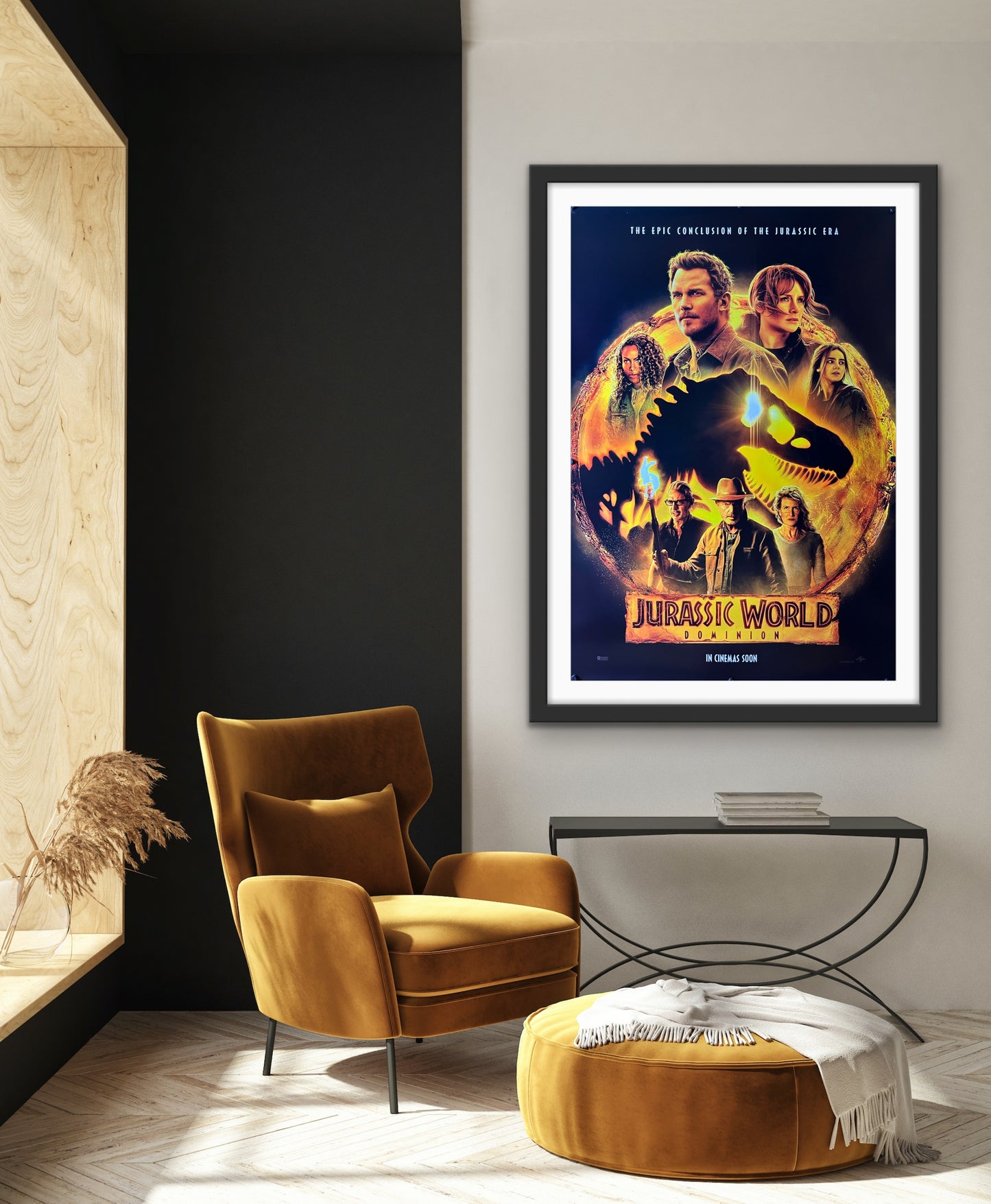 An original movie poster for the film Jurassic World Dominion