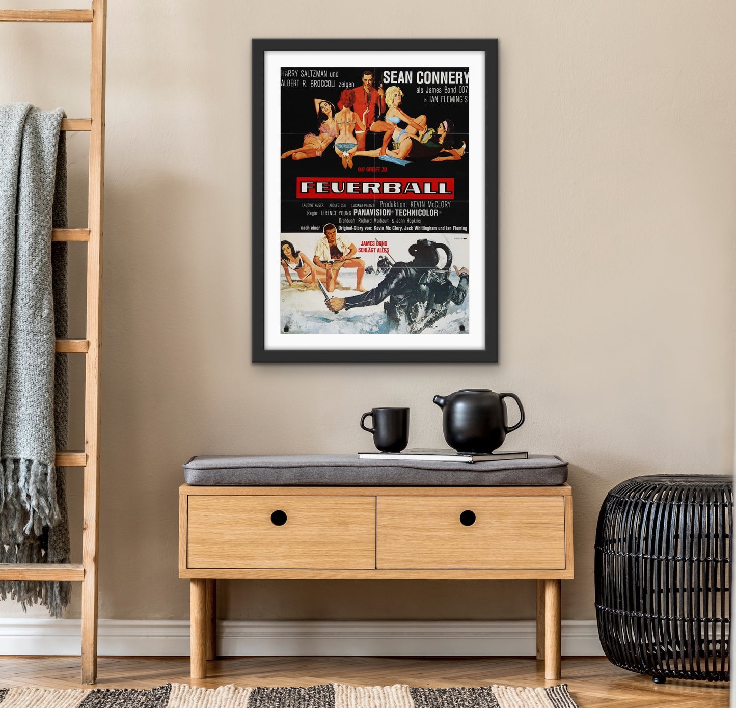 An original movie poster for the James Bond film Thunderball