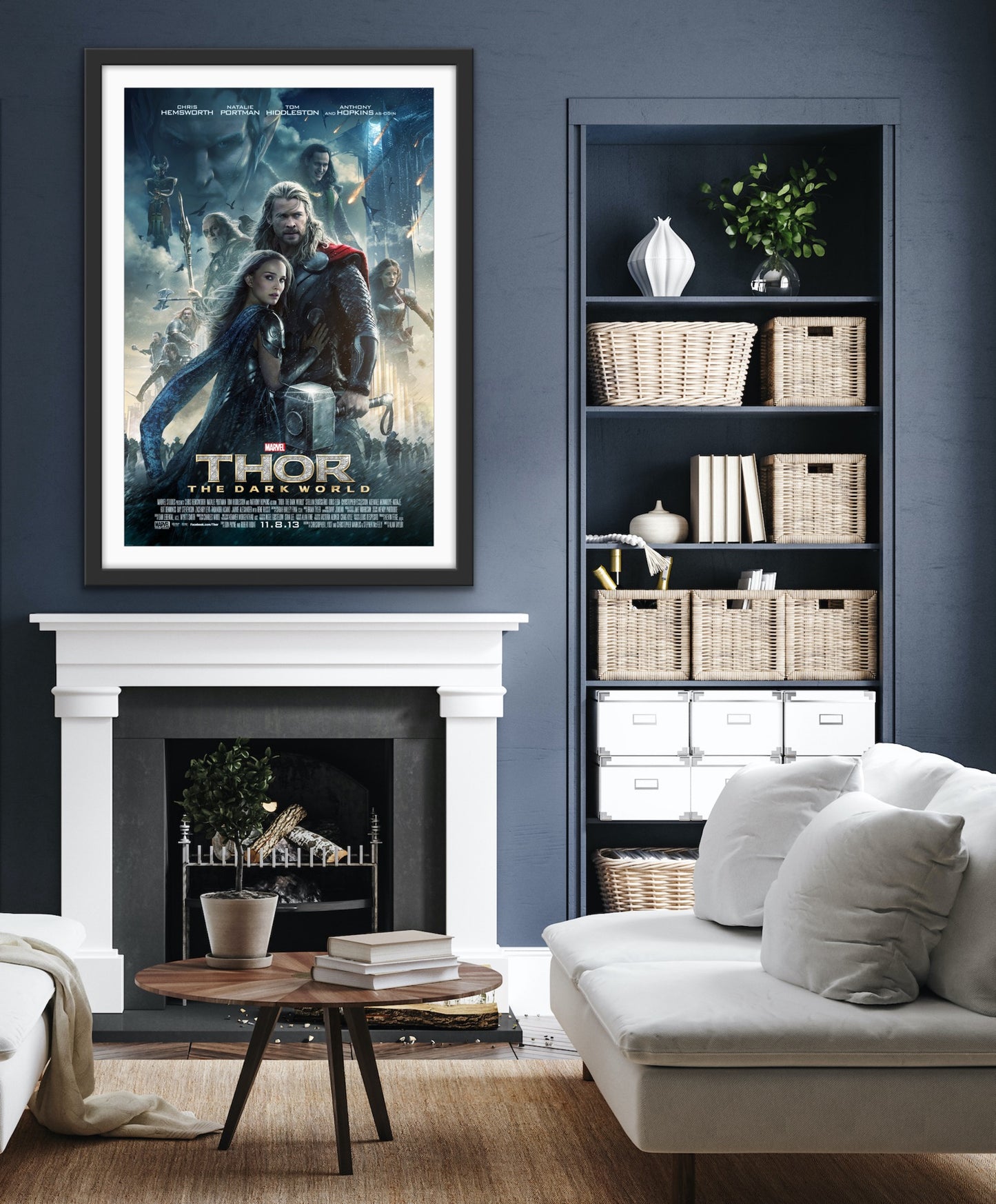 An original movie poster for the Marvel film Thor The Dark World