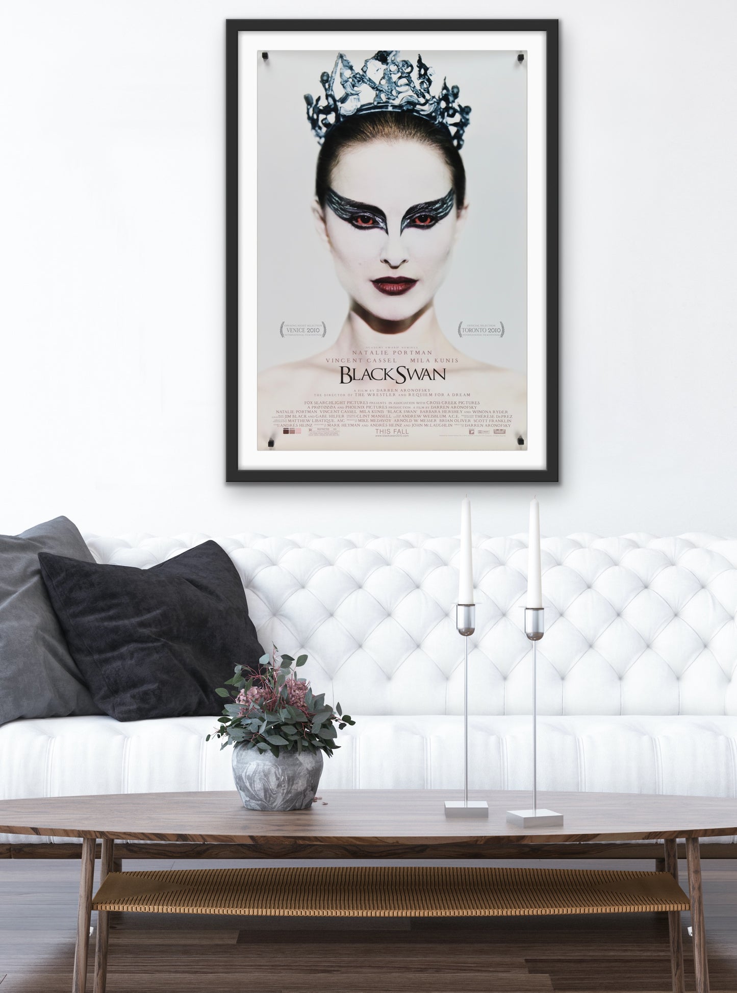 An original movie poster for the Natalie Portman film Black Swan