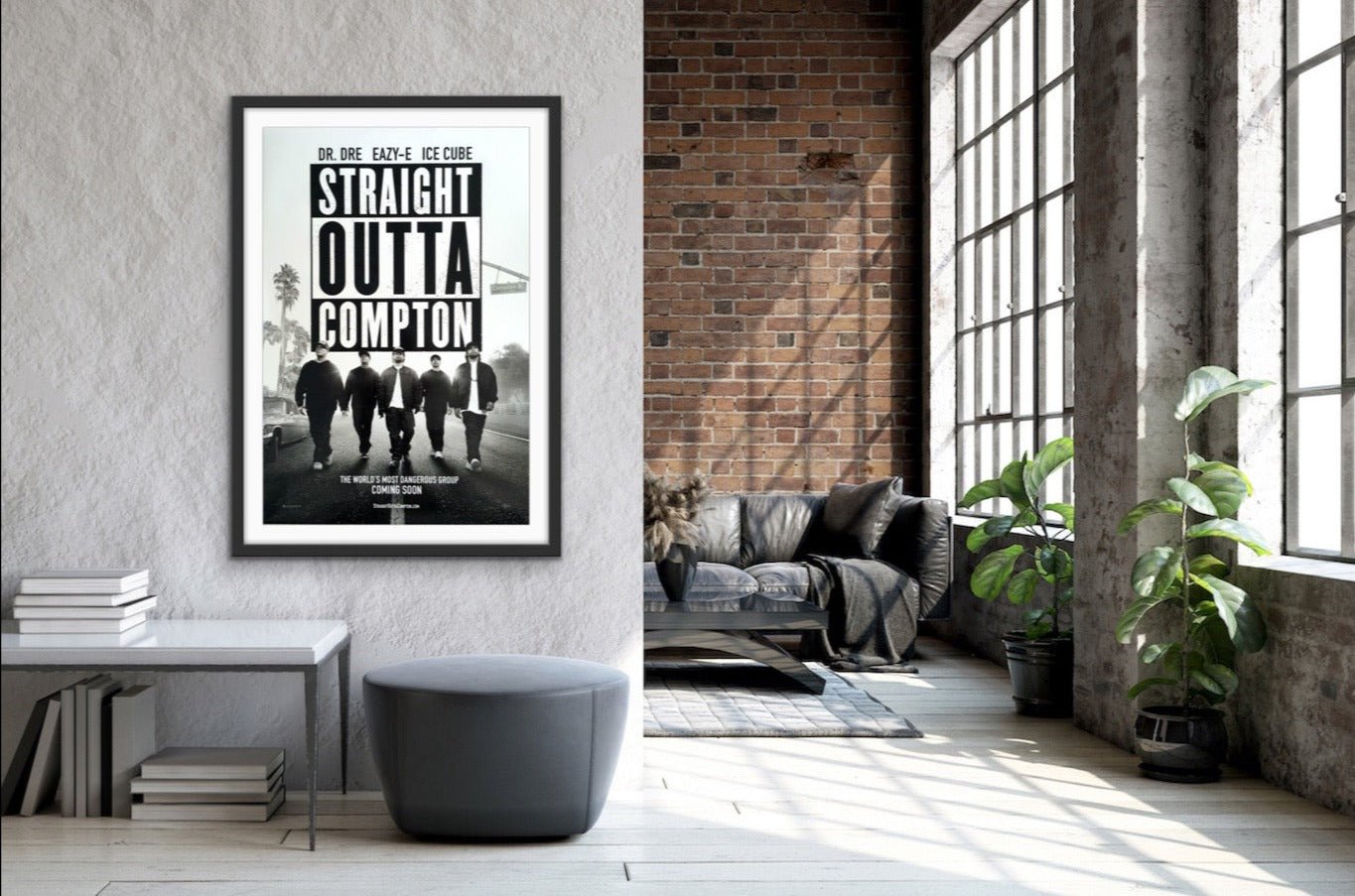 An original movie poster for the film Straight Outta Compton