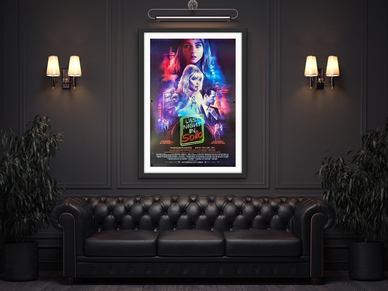 An original movie poster for the Edgar Wright film Last Night In Soho