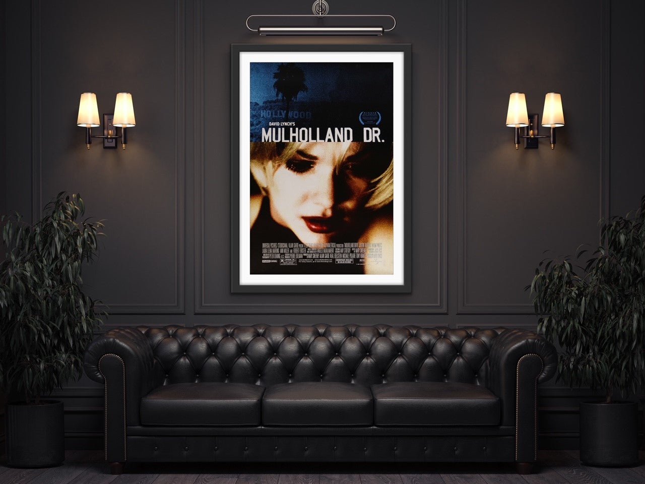An original movie poster for the David Lynch film Mulholland Drive