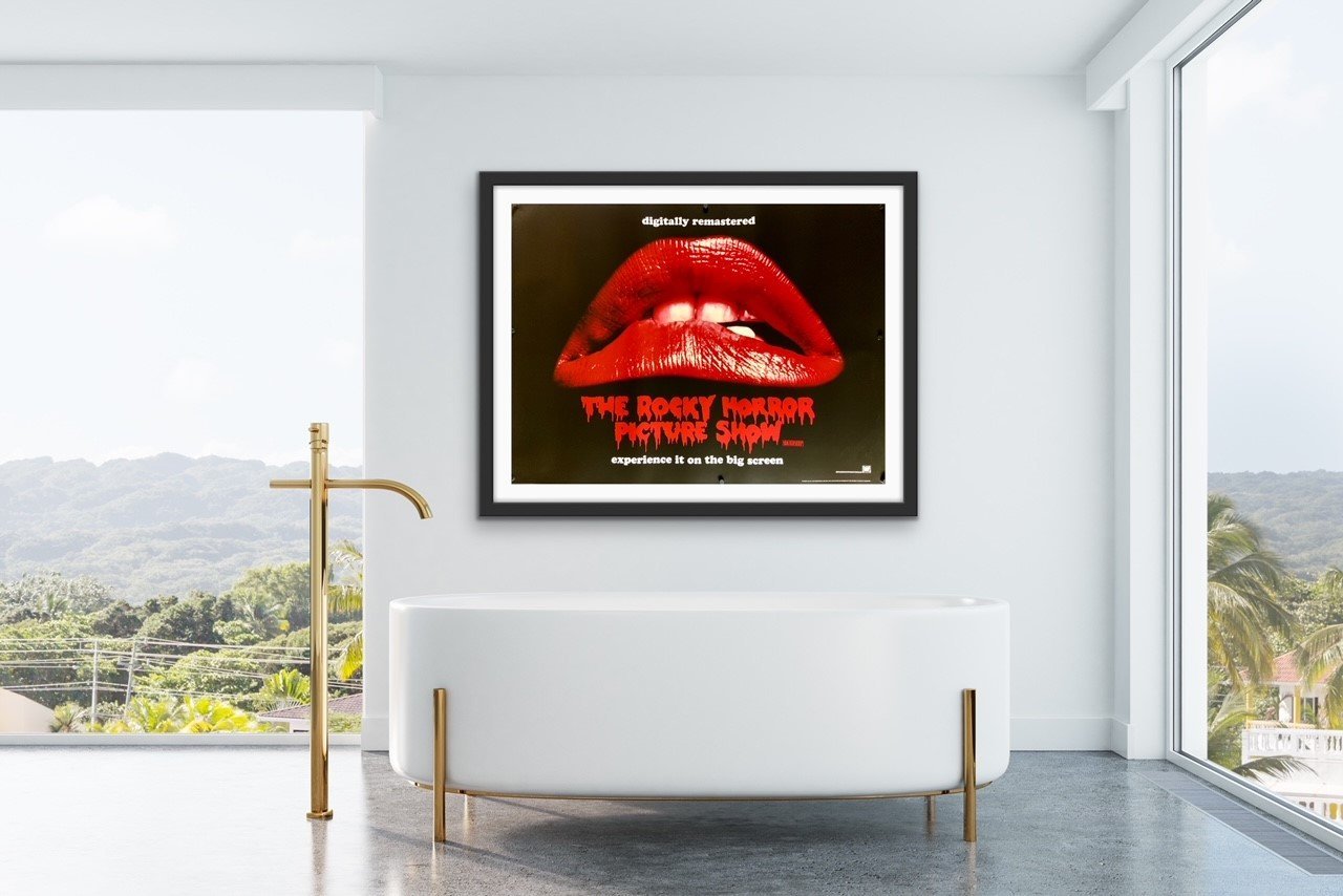 An original movie poster for the film The Rocky Horror Picture Show
