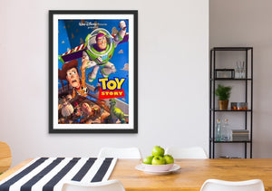 An original movie poster for the Pixar / Walt Disney film Toy Story