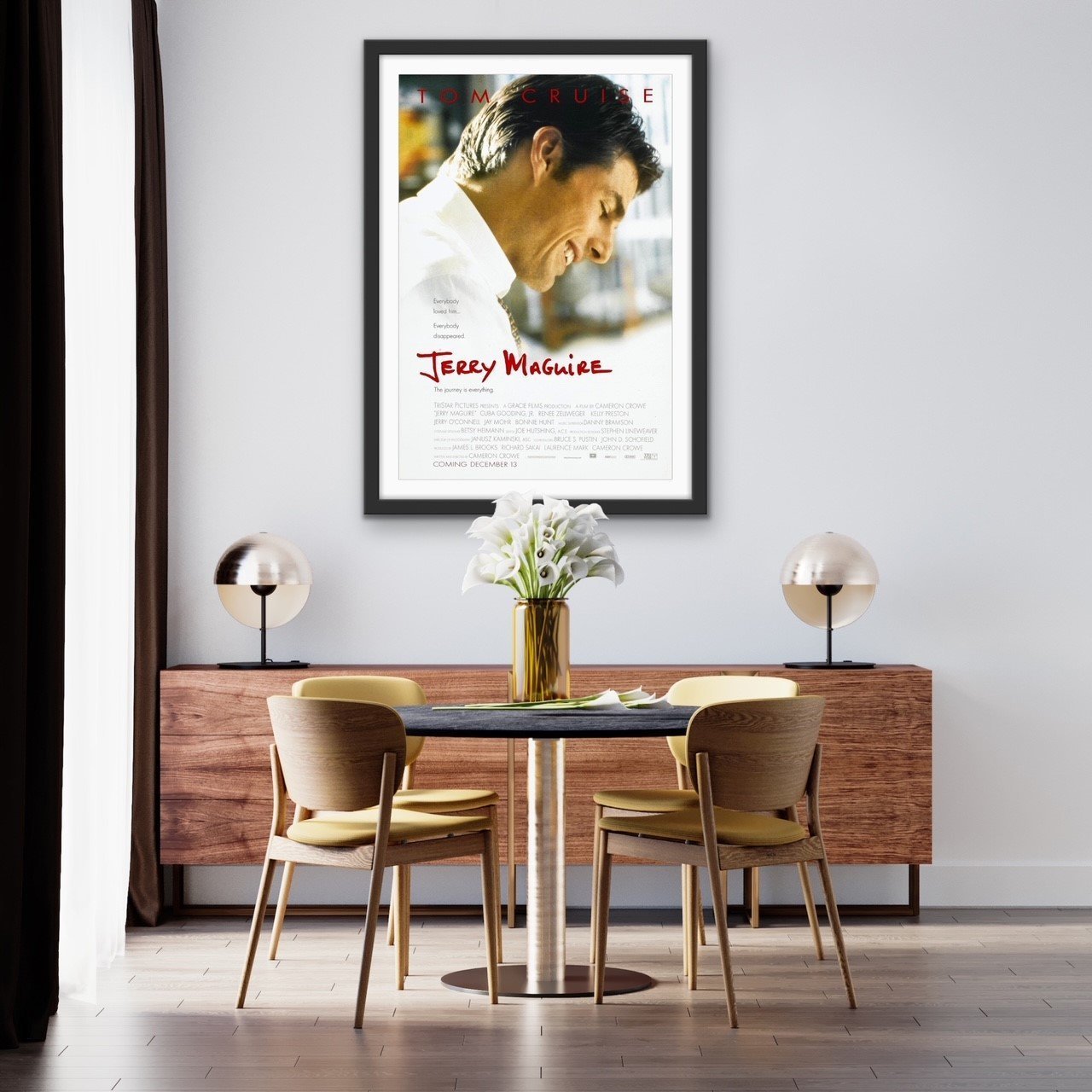 An original movie poster for the Tom Cruise film Jerry Maguire