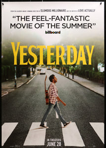 An original movie poster for the film Yesterday featuring the music of The Beatles