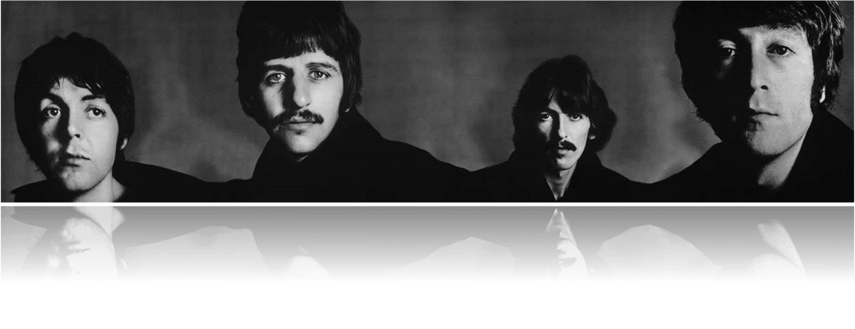A close up from a Beatles banner poster by Avedon