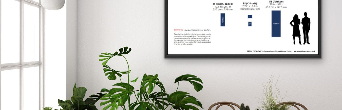 An Infographic showing Japanese Movie Poster Names and Sizes