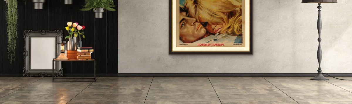 Image of an Italian Movie Poster in a Stylish Home
