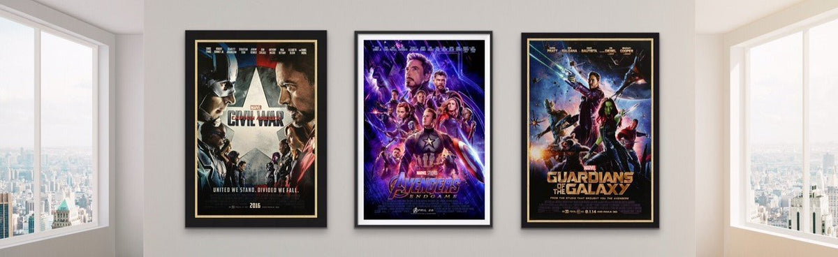Three poster from the Marvel Infinity Saga Films