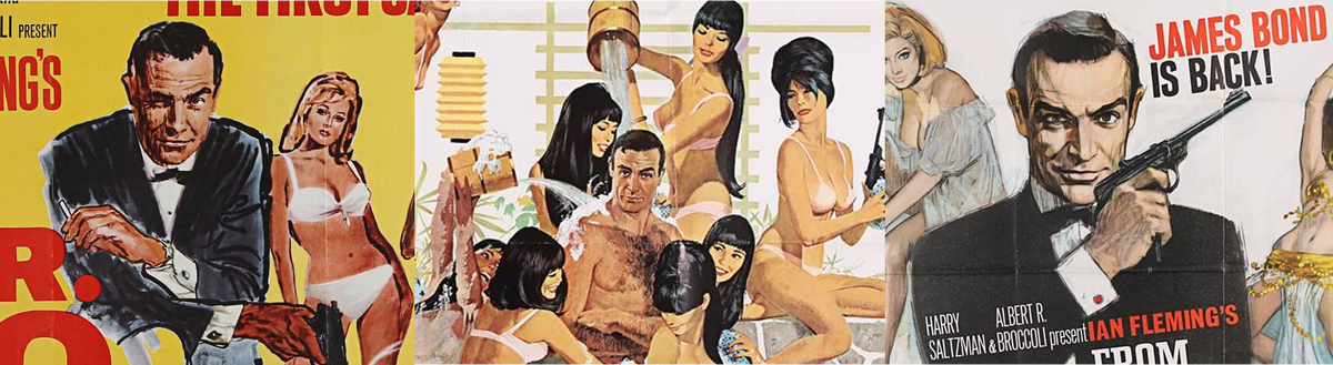 A number of James Bond original movie posters