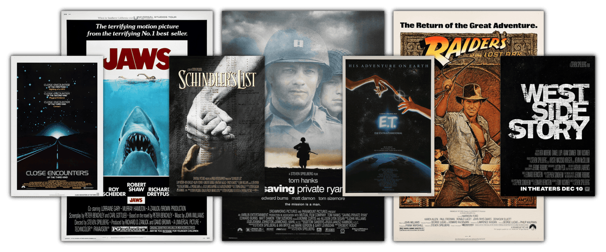 Movie Posters for films directed by Steven Spielberg