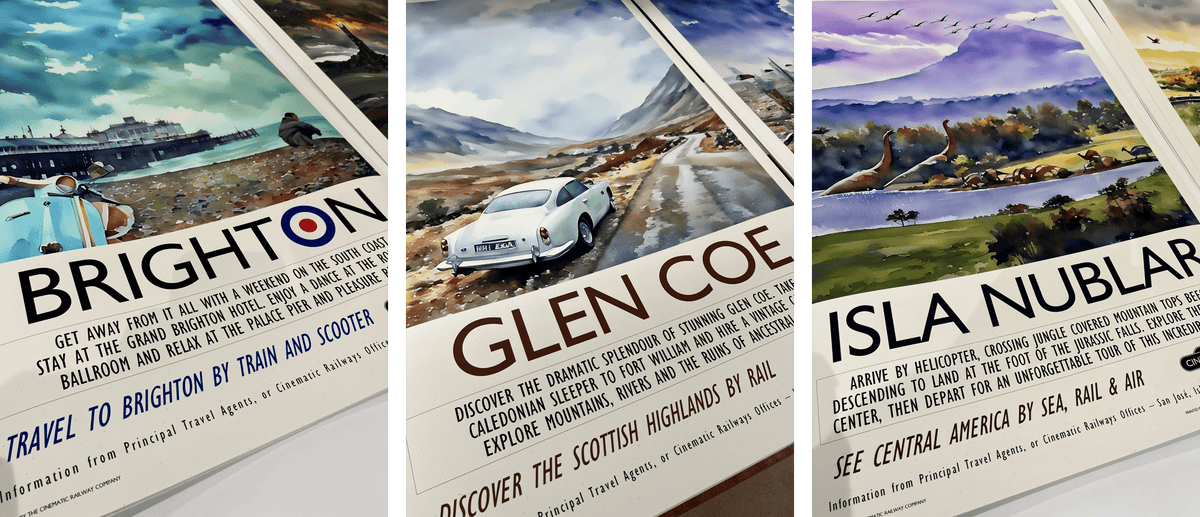 Vintage travel posters inspired by films / movies