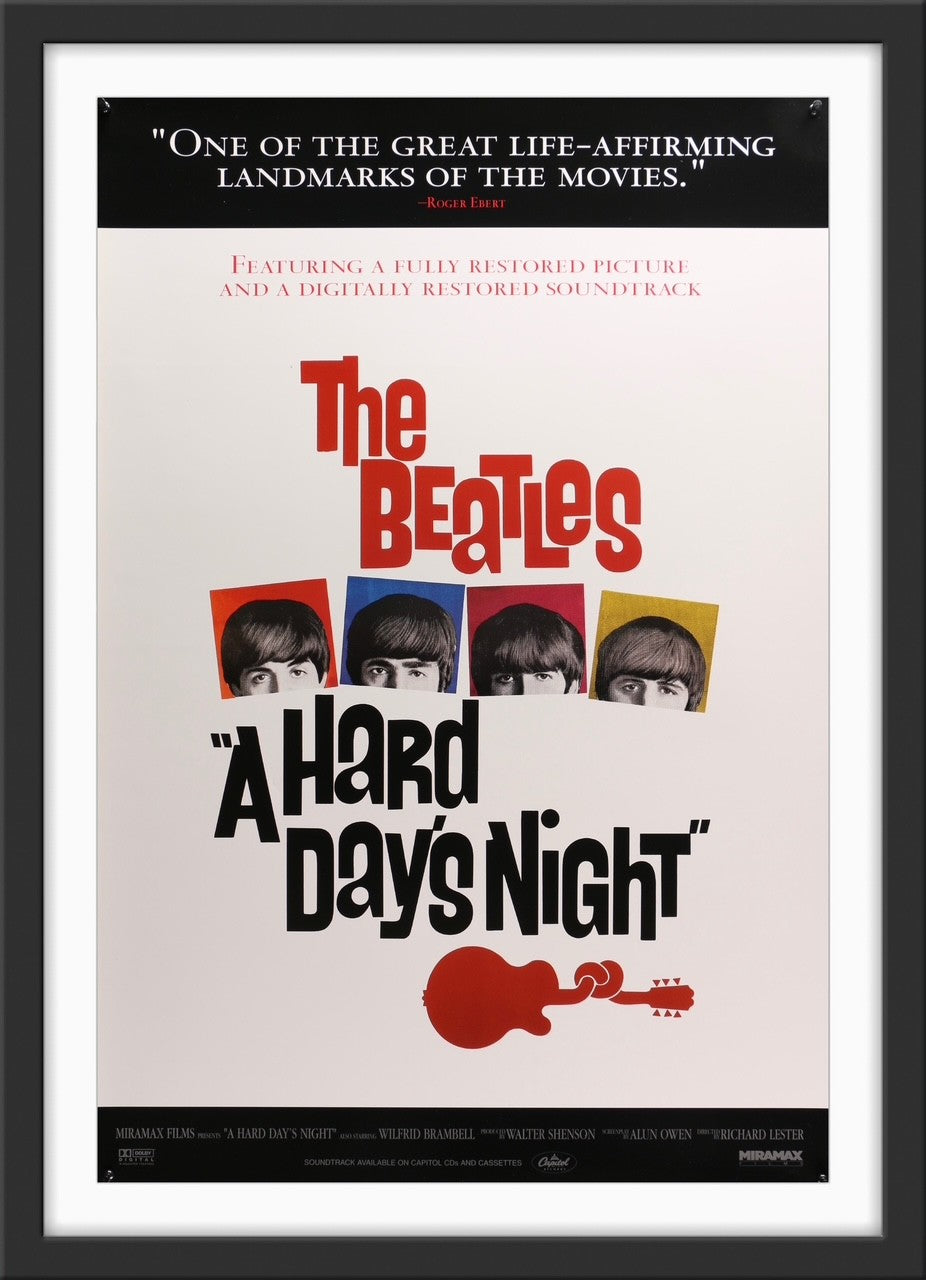 An original one sheet movie poster for the Beatles' A Hard Day's Night