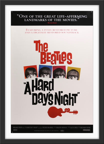 An original one sheet movie poster for the Beatles' A Hard Day's Night
