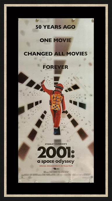 An original movie poster for the Kubrick film 2001 A Space Odyssey