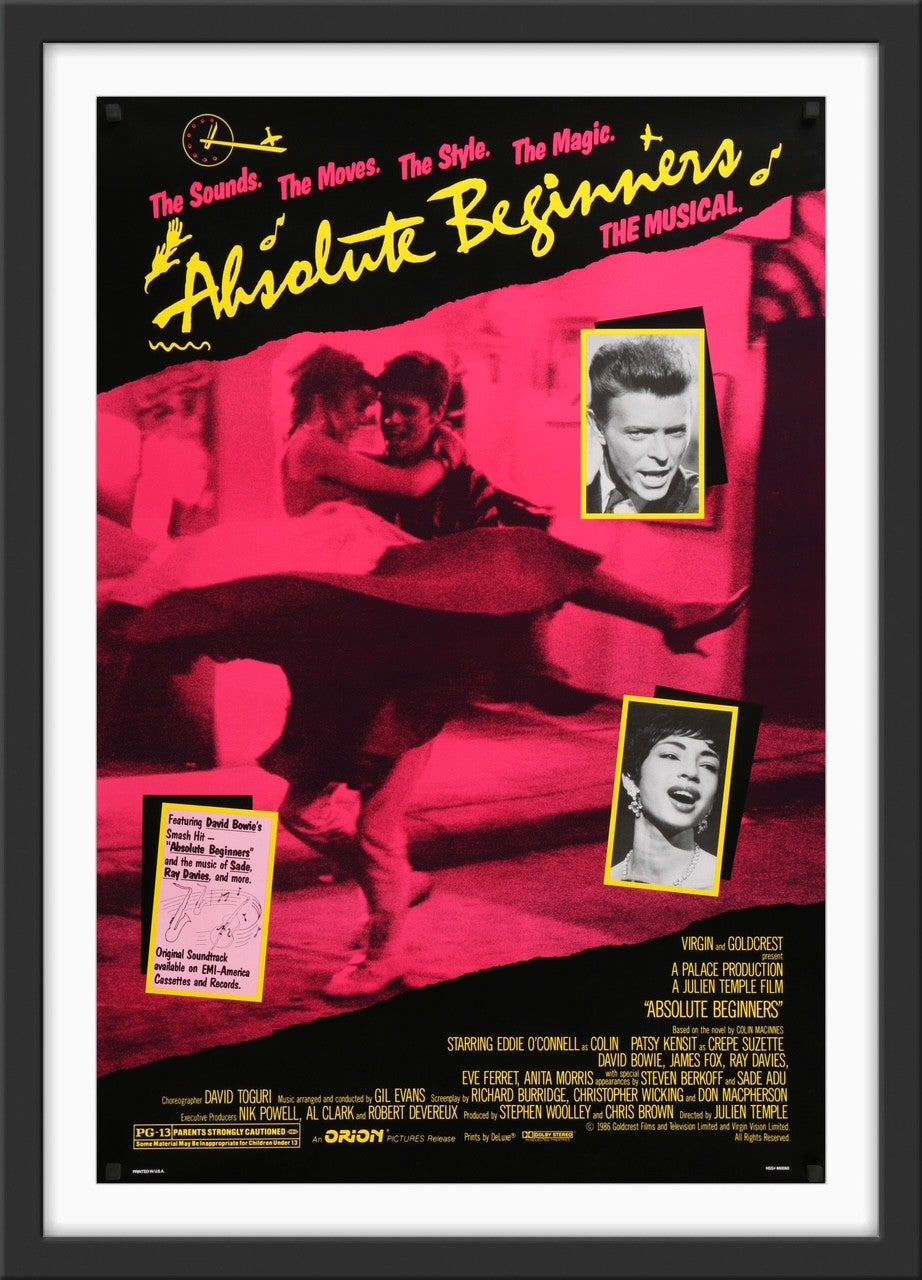 An original movie poster for the film Absolute Beginners