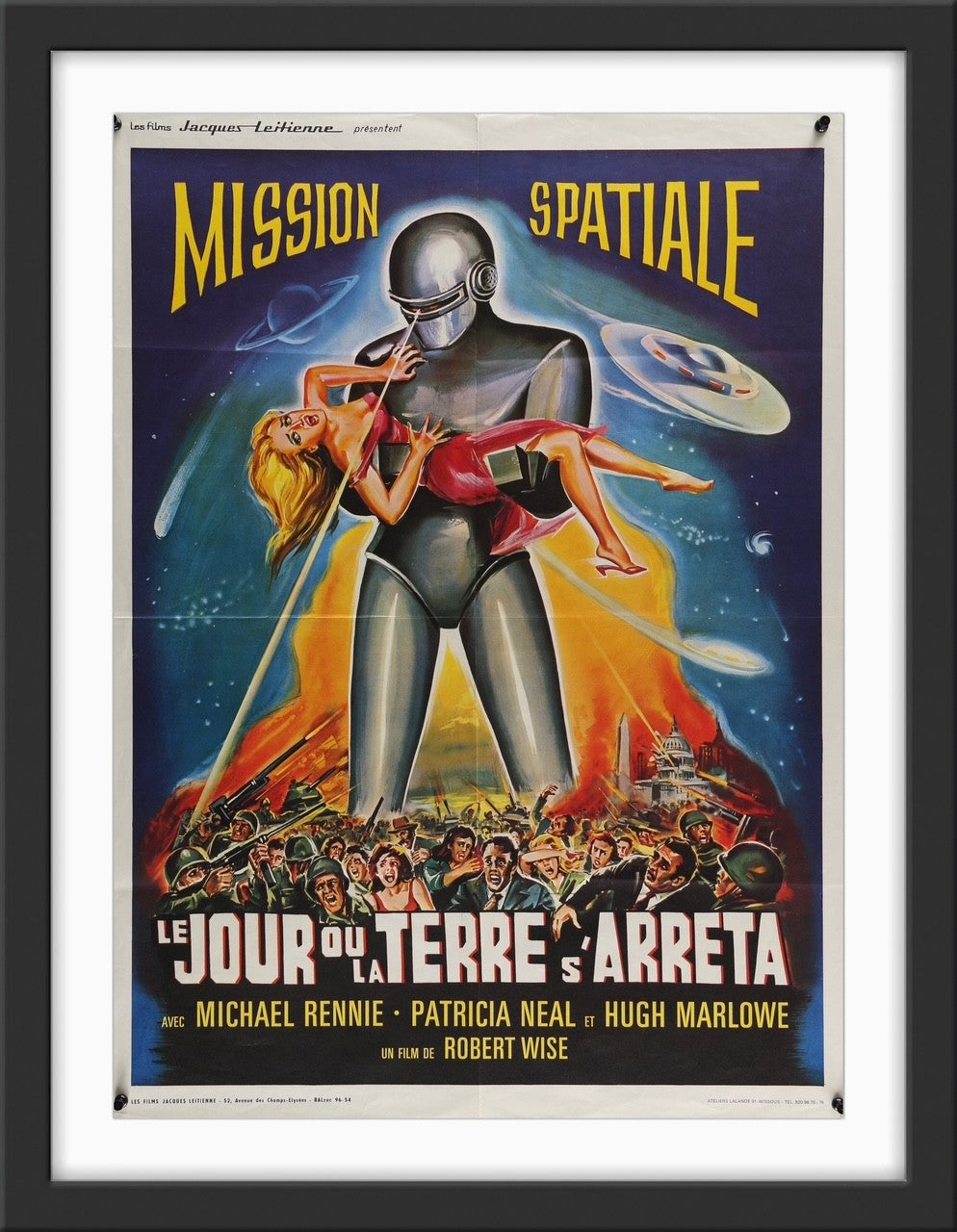 An original French petite movie poster for the film The Day The Earth Stood Still