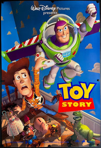 An original movie poster for the Pixar / Walt Disney film Toy Story