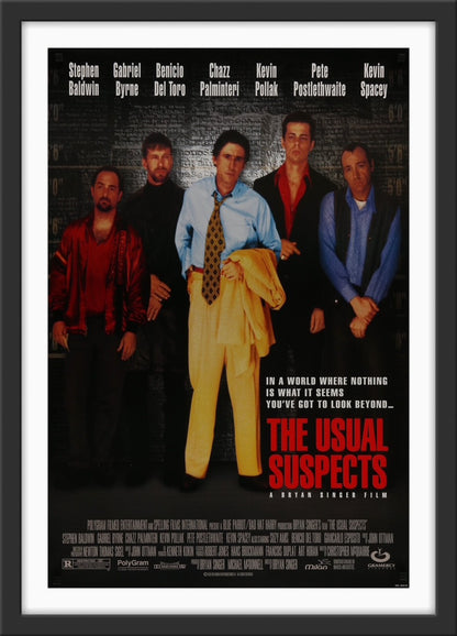 An original movie poster for the film The Usual Suspects