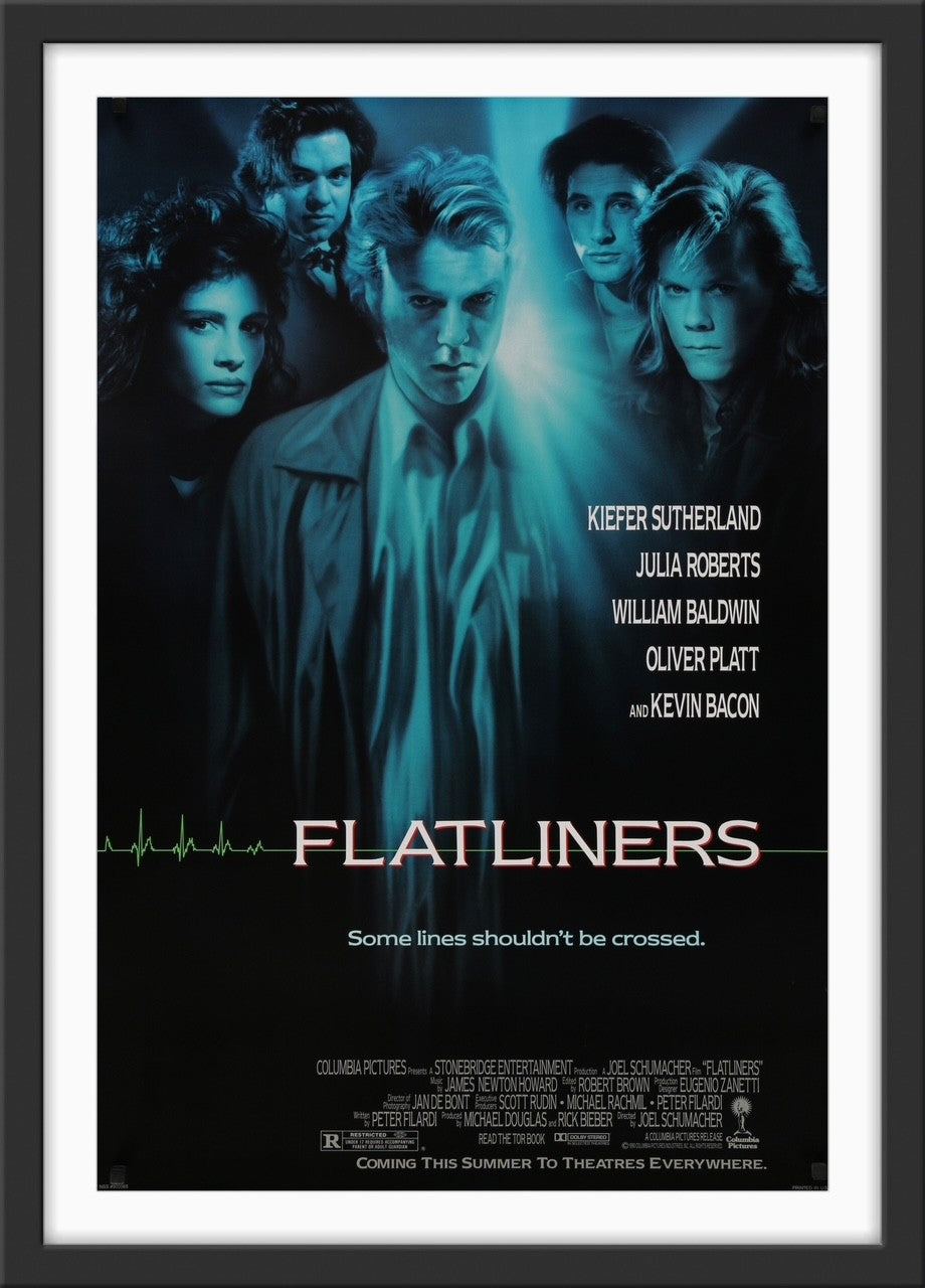 An original movie poster for the 1990 film Flatliners