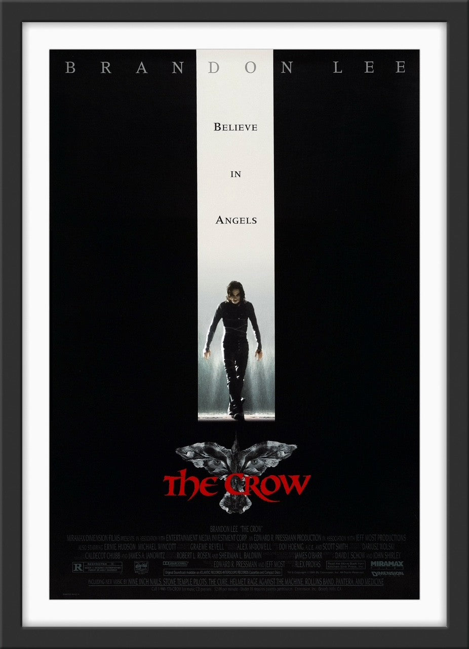 An original movie poster for the 1994 Brandon Lee film The Crow