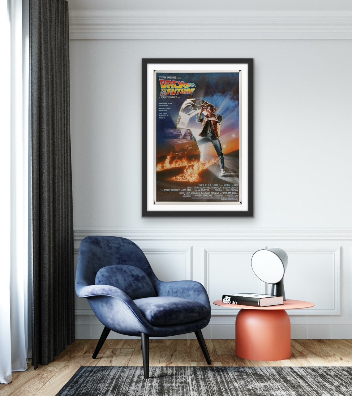 An original movie poster for the film Back To The Future