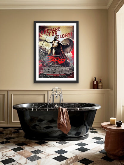 An original movie poster for the 2006 film 300