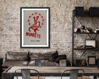 An original movie poster for the Terry Gilliam film 12 Monkeys