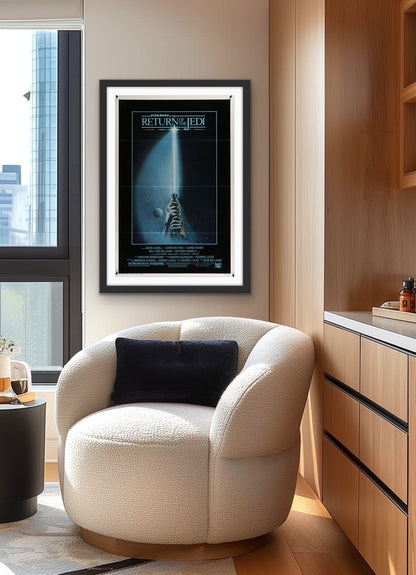 An original movie poster for the Star Wars film Return of the Jedi