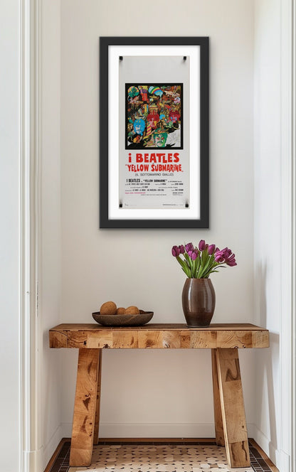 An original movie poster for the Beatles film Yellow Submarine